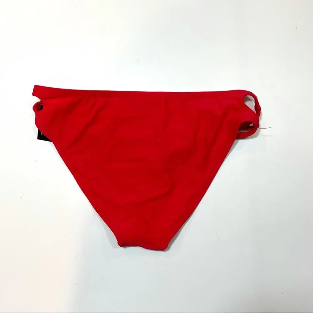 California Waves red strappy bikini swim bottom